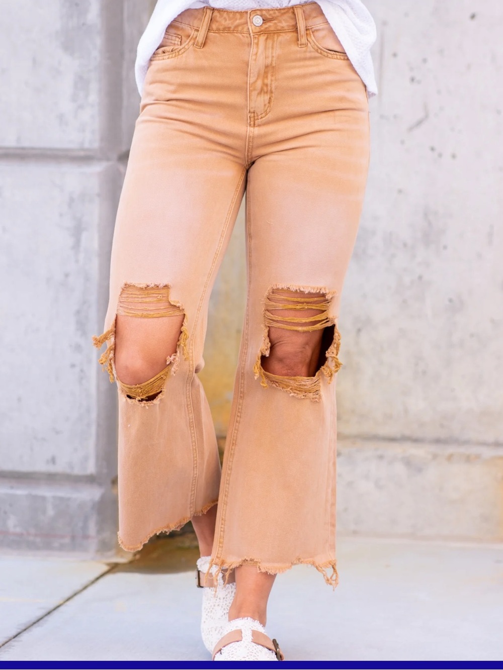 Vervet KISS OF CALIFORNIA 90S HIGH RISE CROP FLARE size 30 dark khaki